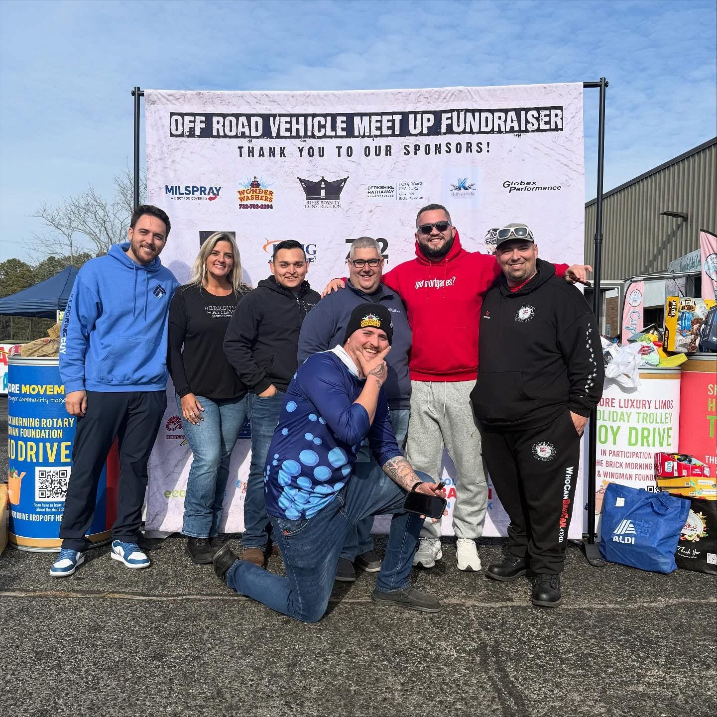 Team and partners at the Off-Road Vehicle Meet Up Fundraiser supporting community causes